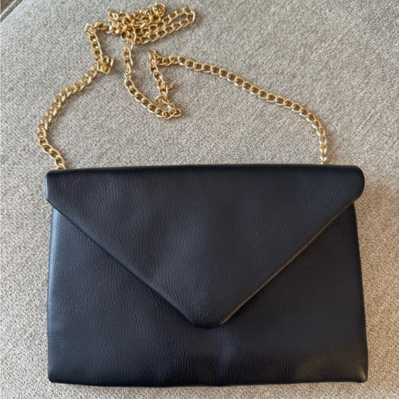 a newday Handbags - Black Shoulder/ Crossbody Bag with Gold Chain Detail